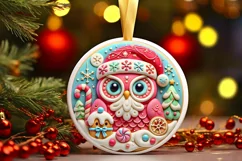 Round Christmas Ornament Sublimation|Clipart Product Image 2
