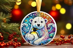 Round Christmas Ornament Sublimation|Clipart Product Image 2