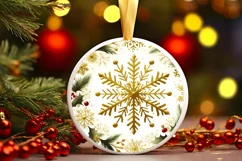 Round Christmas Ornament Sublimation|Clipart Product Image 1