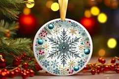 Round Christmas Ornament Sublimation|Clipart Product Image 1