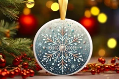 Round Christmas Ornament Sublimation|Clipart Product Image 1