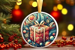 Round Christmas Ornament Sublimation|Clipart Product Image 2