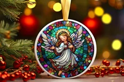 Round Christmas Ornament Sublimation|Clipart Product Image 2