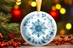Round Christmas Ornament Sublimation|Clipart Product Image 1