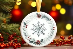 Round Christmas Ornament Sublimation|Clipart Product Image 1