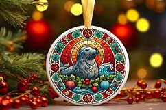 Round Christmas Ornament Sublimation|Clipart Product Image 2