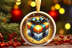 Round Christmas Ornament Sublimation|Clipart Product Image 2