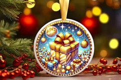 Round Christmas Ornament Sublimation|Clipart Product Image 2