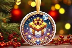 Round Christmas Ornament Sublimation|Clipart Product Image 2
