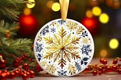 Round Christmas Ornament Sublimation|Clipart Product Image 1