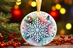 Round Christmas Ornament Sublimation|Clipart Product Image 1