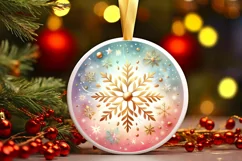 Round Christmas Ornament Sublimation|Clipart Product Image 3