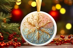 Round Christmas Ornament Sublimation|Clipart Product Image 3