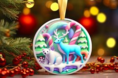 Round Christmas Ornament Sublimation|Clipart Product Image 2