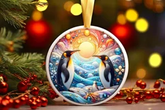 Round Christmas Ornament Sublimation|Clipart Product Image 1