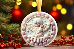 Round Christmas Ornament Sublimation|Clipart Product Image 2