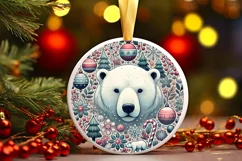 Round Christmas Ornament Sublimation|Clipart Product Image 2