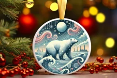 Round Christmas Ornament Sublimation|Clipart Product Image 2
