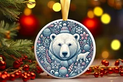 Round Christmas Ornament Sublimation|Clipart Product Image 2