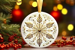 Round Christmas Ornament Sublimation|Clipart Product Image 1