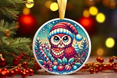 Round Christmas Ornament Sublimation|Clipart Product Image 2
