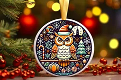 Round Christmas Ornament Sublimation|Clipart Product Image 2
