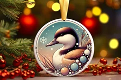 Round Christmas Ornament Sublimation|Clipart Product Image 2