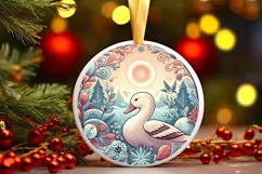 Round Christmas Ornament Sublimation|Clipart Product Image 2