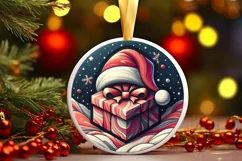 Round Christmas Ornament Sublimation|Clipart Product Image 2
