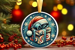 Round Christmas Ornament Sublimation|Clipart Product Image 2