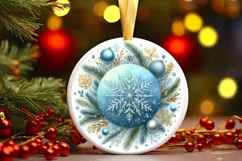 Round Christmas Ornament Sublimation|Clipart Product Image 3