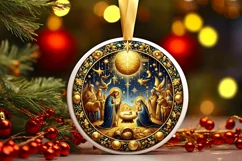 Round Christmas Ornament Sublimation|Clipart Product Image 1