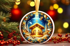 Round Christmas Ornament Sublimation|Clipart Product Image 1