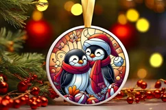 Round Christmas Ornament Sublimation|Clipart Product Image 2