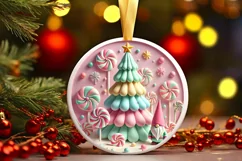 Round Christmas Ornament Sublimation|Clipart Product Image 2