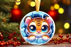 Round Christmas Ornament Sublimation|Clipart Product Image 1