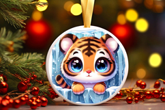 Round Christmass Ornament PNG Product Image 1