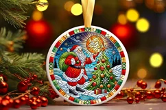 Round Christmas Ornament Sublimation|Clipart Product Image 1