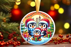 Round Christmas Ornament Sublimation|Clipart Product Image 2
