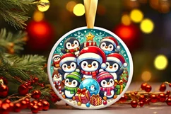 Round Christmas Ornament Sublimation|Clipart Product Image 2