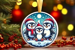 Round Christmas Ornament Sublimation|Clipart Product Image 2