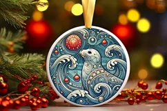 Round Christmas Ornament Sublimation|Clipart Product Image 2