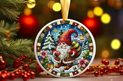 Round Christmas Ornament Sublimation|Clipart Product Image 2