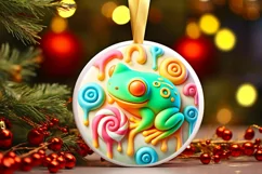 Round Christmas Ornament Sublimation|Clipart Product Image 2
