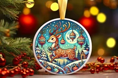 Round Christmas Ornament Sublimation|Clipart Product Image 2