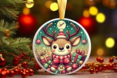 Round Christmas Ornament Sublimation|Clipart Product Image 2