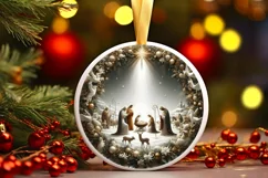 Round Christmas Ornament Sublimation|Clipart Product Image 1