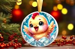 Round Christmas Ornament Sublimation|Clipart Product Image 2