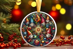 Round Christmas Ornament Sublimation|Clipart Product Image 1