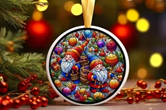 Round Christmas Ornament Sublimation|Clipart Product Image 1